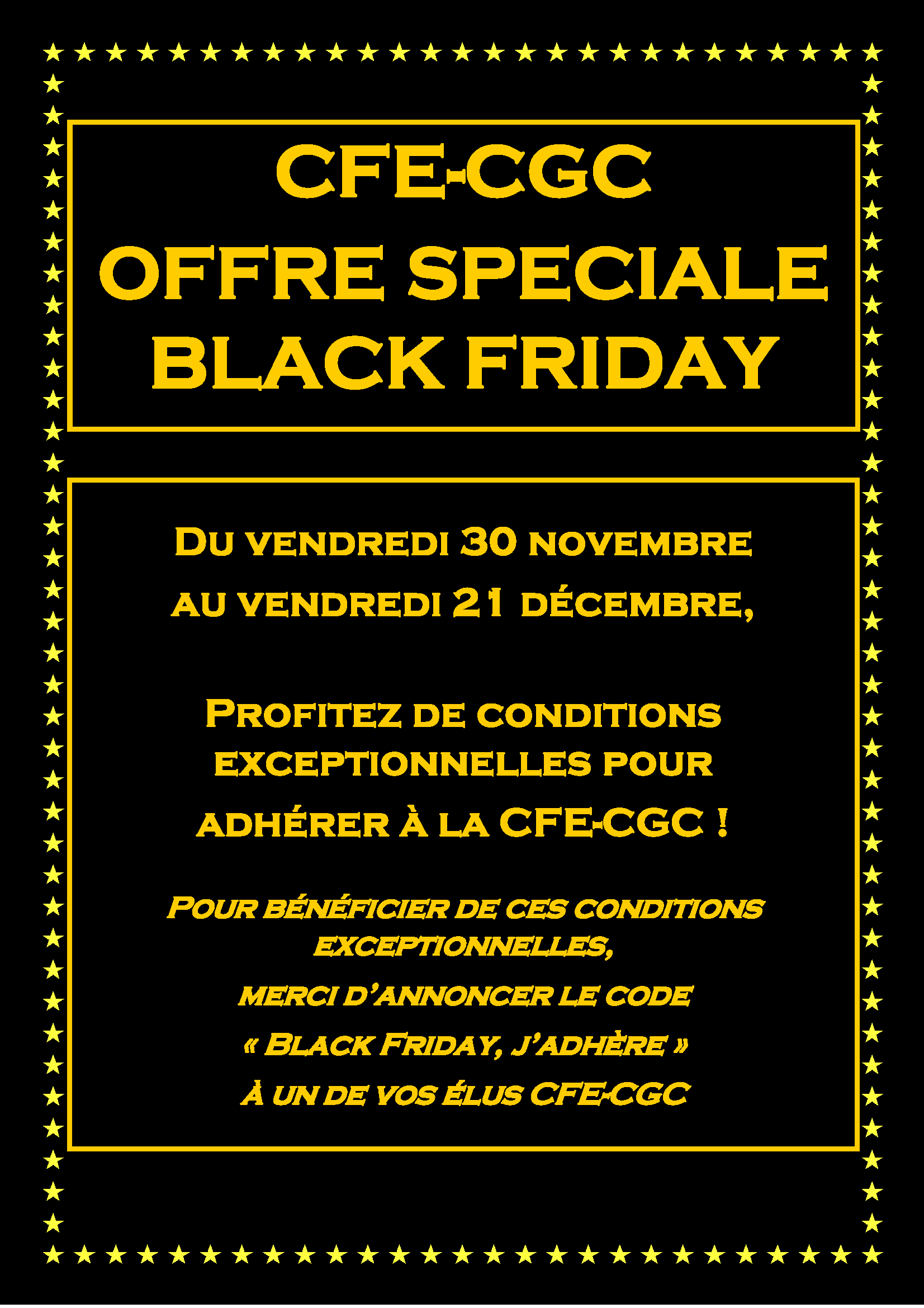 CFE-CGC : OFFRE SPECIALE BLACK FRIDAY (-50%)
